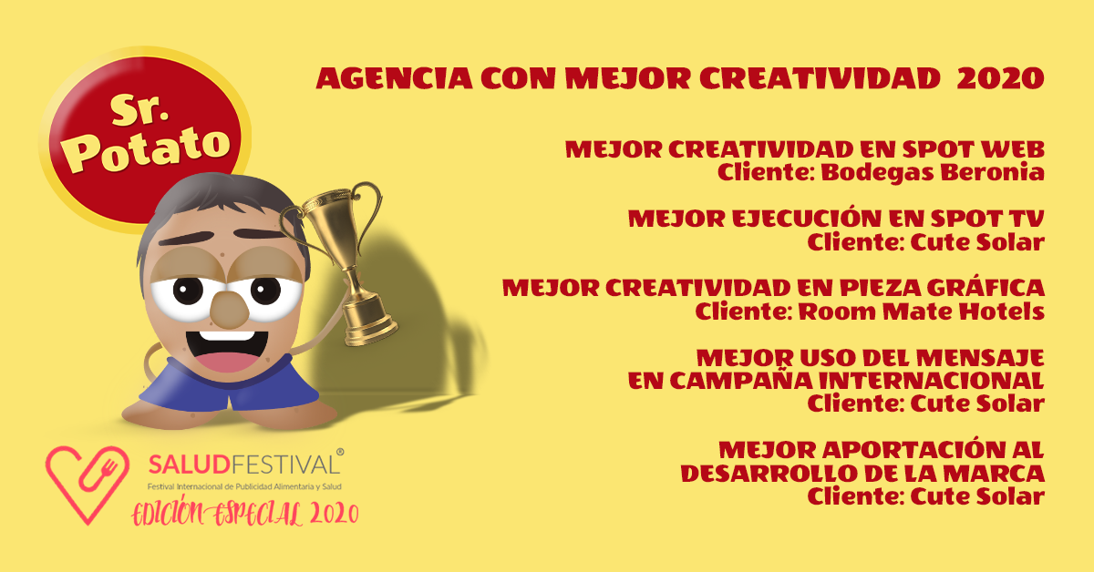 La agencia de marketing digital Sr. Potato, gran triunfadora del SaludFestival 2020