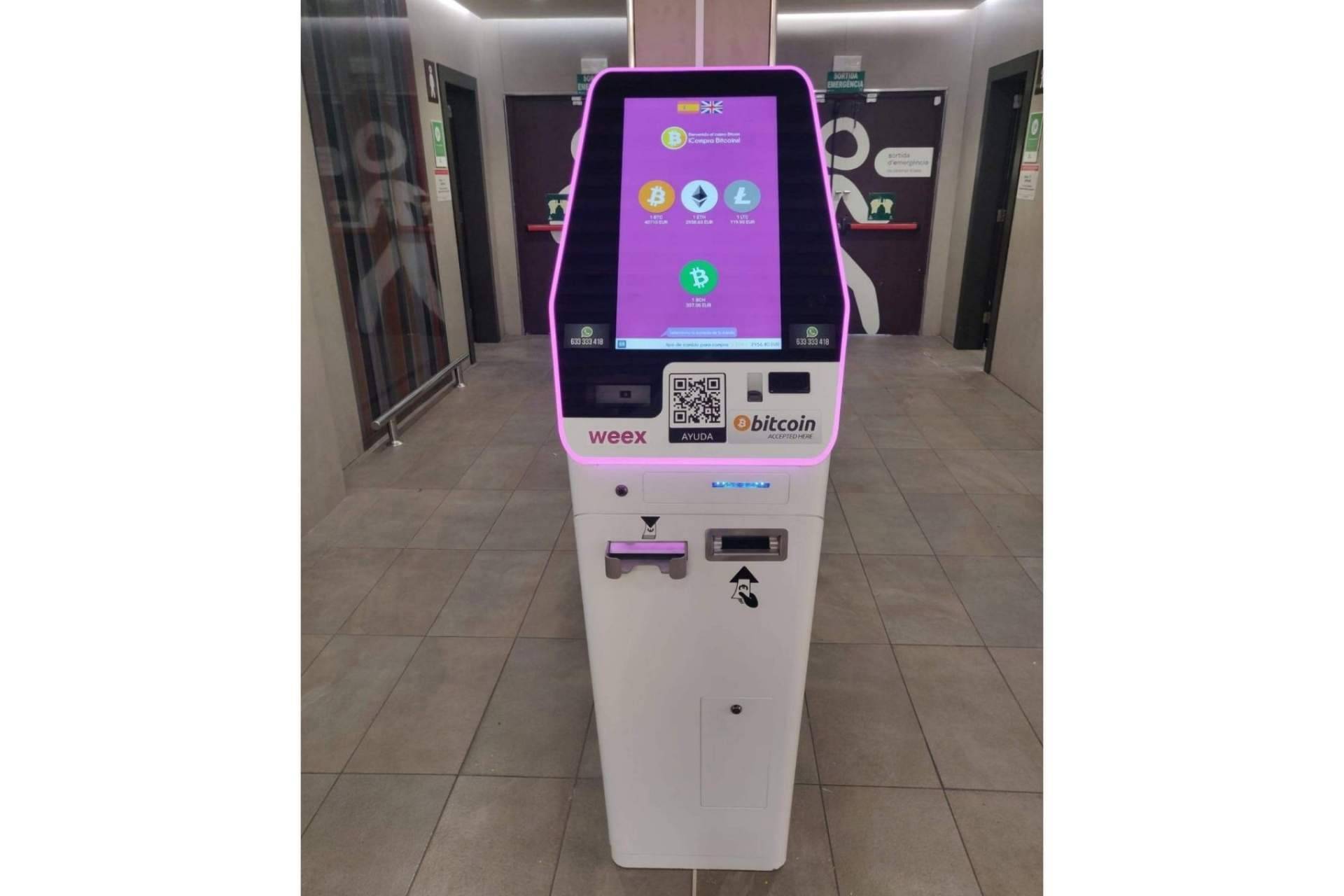 Weex busca su expansión con el objetivo de instalar más de 100 cajeros bitcoin en España
